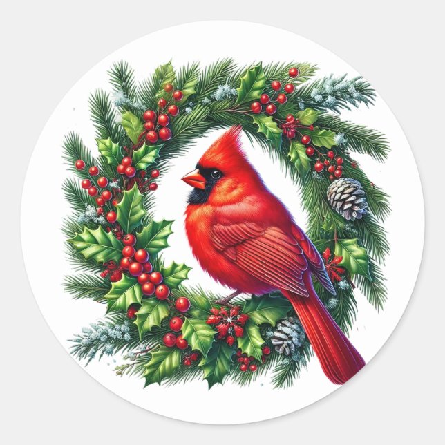 Adesivo Redondo Cardinal Stickers (Frente)