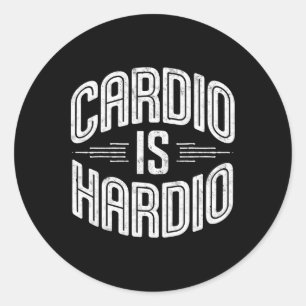 Adesivo Redondo Cardio É Hardio Camiseta Humor Ginásio Levantament