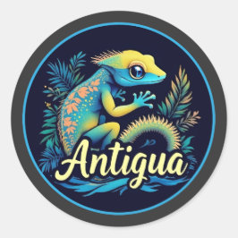 Adesivo Redondo Caribe de Antígua Gecko