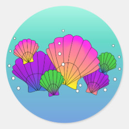 Adesivo Redondo Caribe de conchas e bolhas