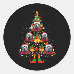 Adesivo Redondo caribe monge foca santa que árvore de natal x