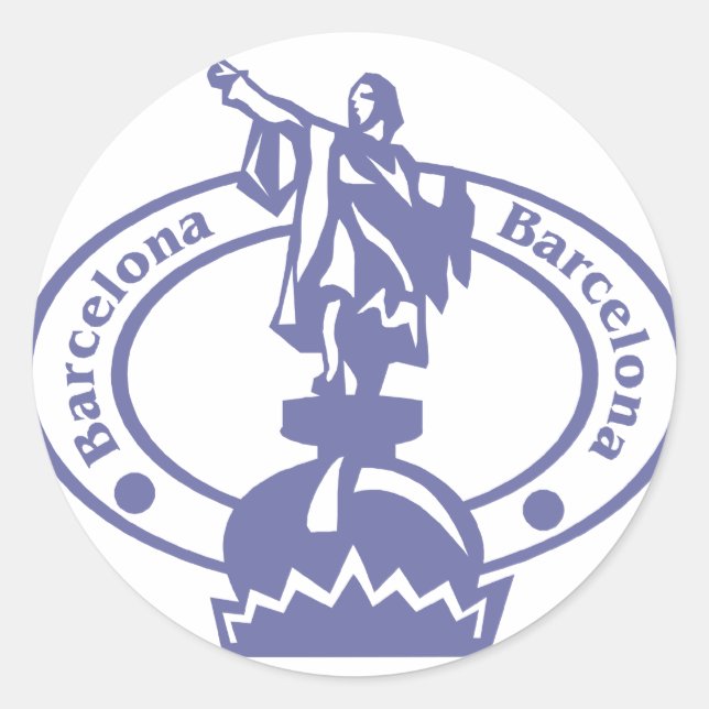 Adesivo Redondo Carimbo de Barcelona (Frente)