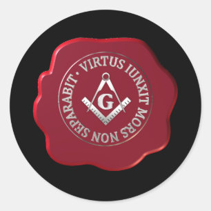 Adesivo Redondo Carimbo de cera maçônica