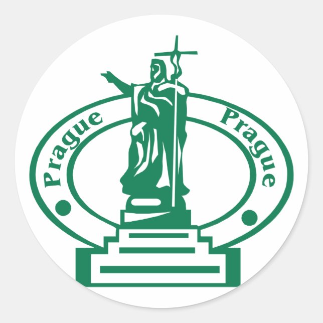 Adesivo Redondo Carimbo de Praga (Frente)