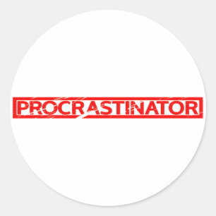Adesivo Redondo Carimbo de Procrastinador