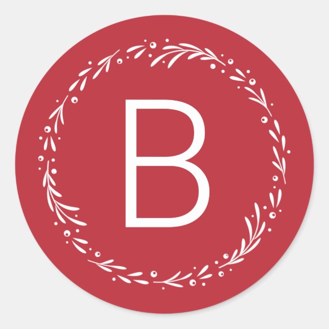 Adesivo Redondo CARIMBO DE SELLO DE SOBRE Monograma Esplêndido EDI (Frente)