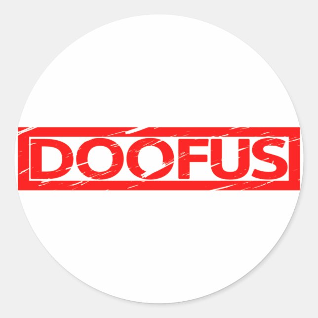 Adesivo Redondo Carimbo do Doofus (Frente)