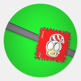 Adesivo Redondo Carimbo do Elf do Natal