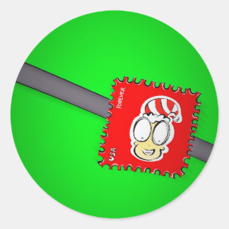 Adesivo Redondo Carimbo do Elf do Natal