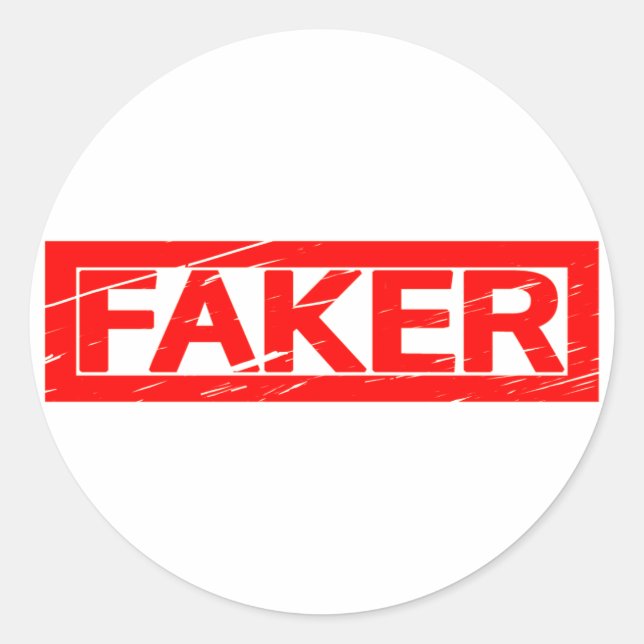 Adesivo Redondo Carimbo Faker (Frente)