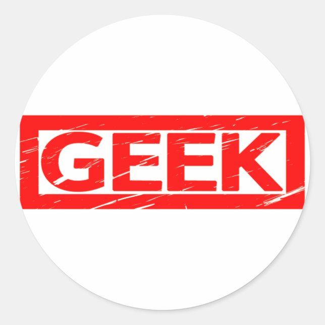 Adesivo Redondo Carimbo geek (Frente)
