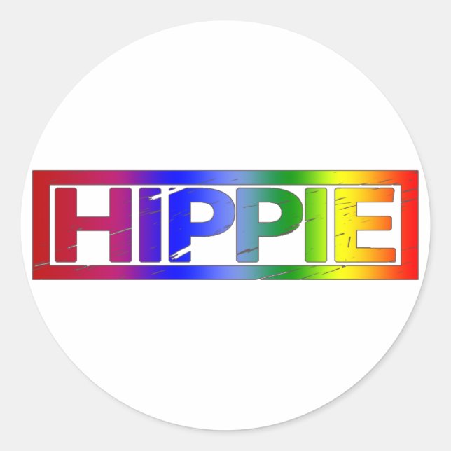 Adesivo Redondo Carimbo Hippie (Frente)