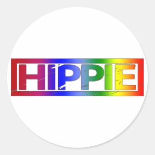Adesivo Redondo Carimbo Hippie