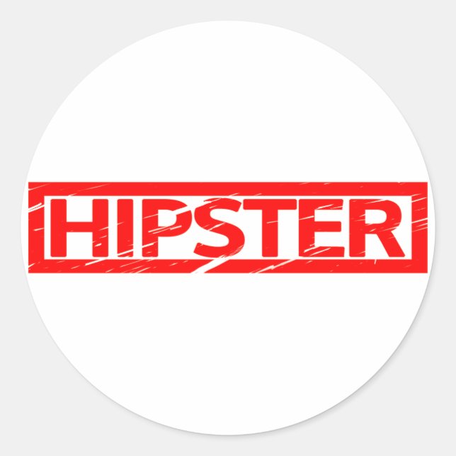 Adesivo Redondo Carimbo hipster (Frente)