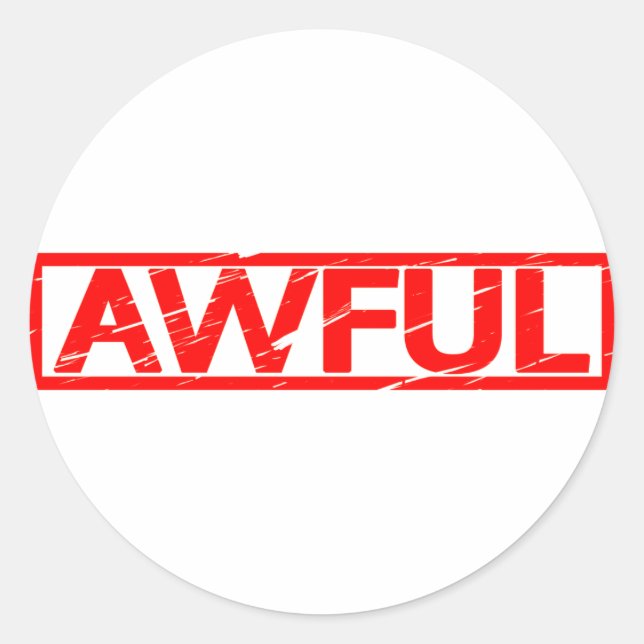 Adesivo Redondo Carimbo horrível (Frente)