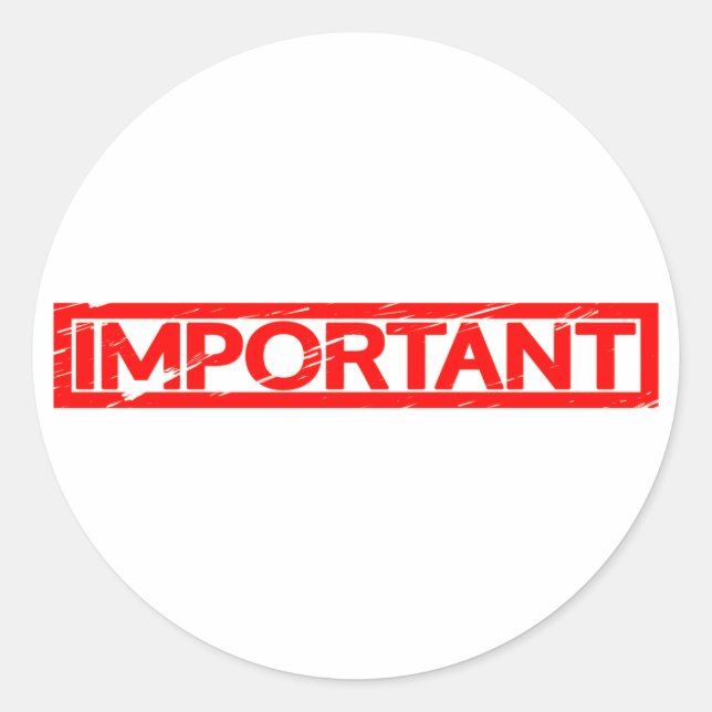 Adesivo Redondo Carimbo importante (Frente)