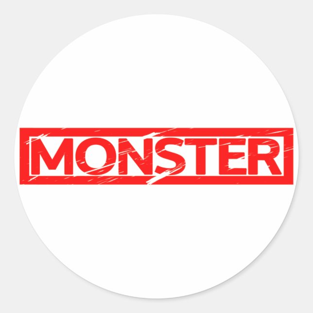 Adesivo Redondo Carimbo Monster (Frente)