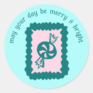 Adesivo Redondo Carimbo Natalino Caprichoso Cute Personalizado Ale