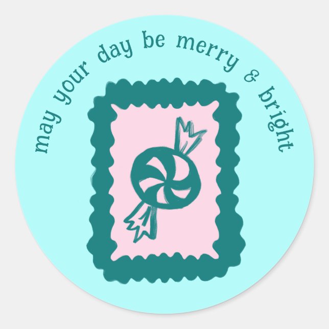 Adesivo Redondo Carimbo Natalino Caprichoso Cute Personalizado Ale (Frente)