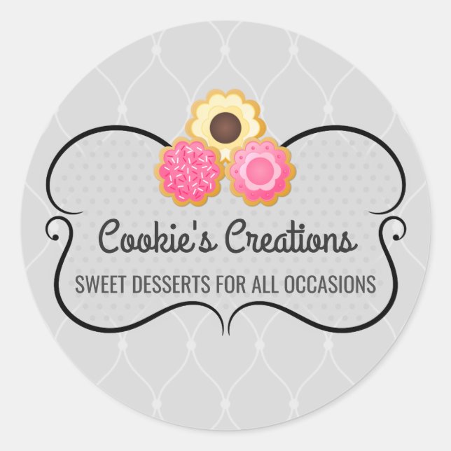 Adesivo Redondo Carimbos para cozinheiros elegantes (Frente)