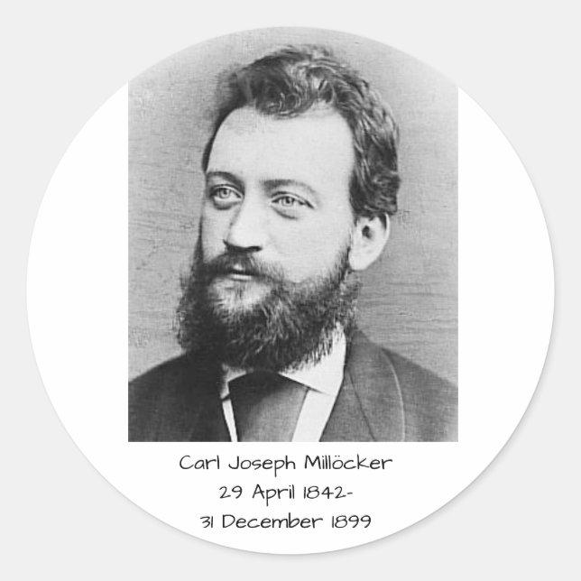 Adesivo Redondo Carl Joseph Millöker (Frente)