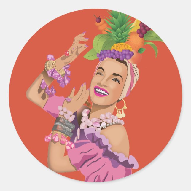 Adesivo Redondo Carmen Miranda (Frente)