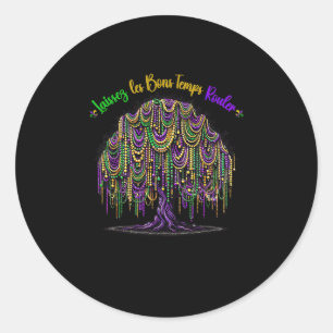 Adesivo Redondo Carnaval de Árvore do Bead do Mardi Gras