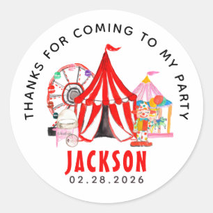 Adesivo Redondo Carnaval de Carnaval Moderno Mostra Nascimento