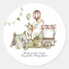 Adesivo Redondo Carnaval de Circo | Chá de fraldas florestal