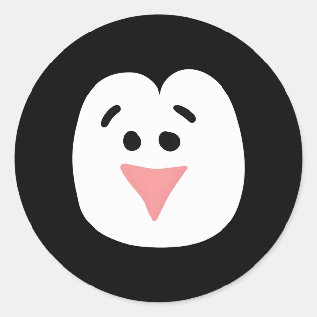 Adesivo Redondo Carnaval do Dia das Bruxas de Pinguim (Frente)