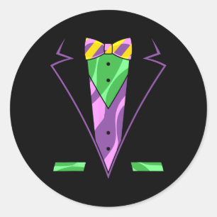 Adesivo Redondo Carnaval Mascarada Tuxedo Men Gift Parade Mardi G