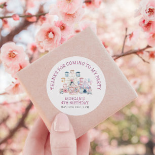 Adesivo Redondo Carnaval - Orçamento de Aniversário Bonito Obrigad