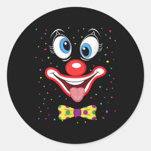 Adesivo Redondo Carnaval Palhaço de Rosto de Circo Costume Homens 