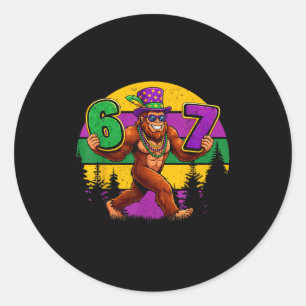 Adesivo Redondo Carnaval Six Seven 6 7 Meme Bigfoot Sasquatch Bo