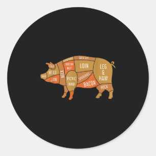 Adesivo Redondo Carne Fumada De Porco Sobrecarga Churrasco Engraça