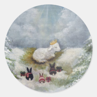 Adesivo Redondo Carneiro de Deus Sticker