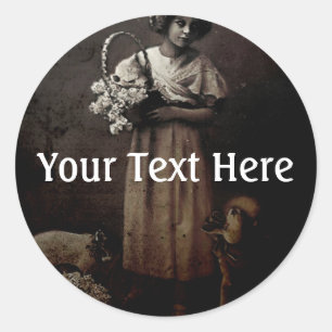 Adesivo Redondo Carneiros De Carneiros Para O Abate