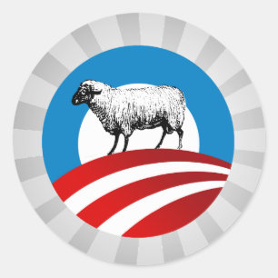 ADESIVO REDONDO CARNEIROS DE OBAMA