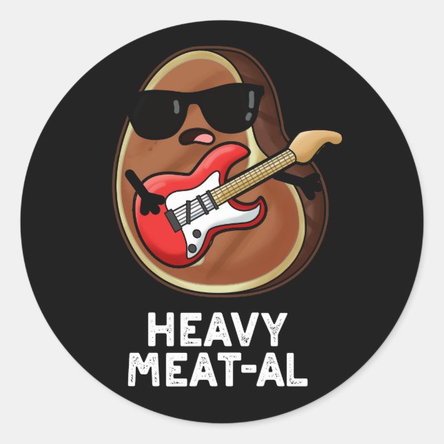 Adesivo Redondo Carnes Pesadas, Funarizadas, Carne Fresca Pun Dark (Frente)