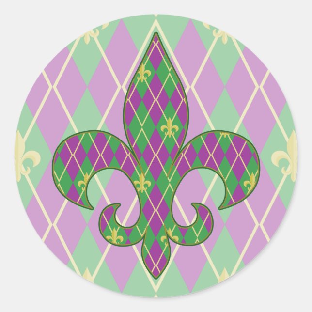 Adesivo Redondo Carnival Argyle Sticker (Frente)