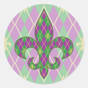 Adesivo Redondo Carnival Argyle Sticker