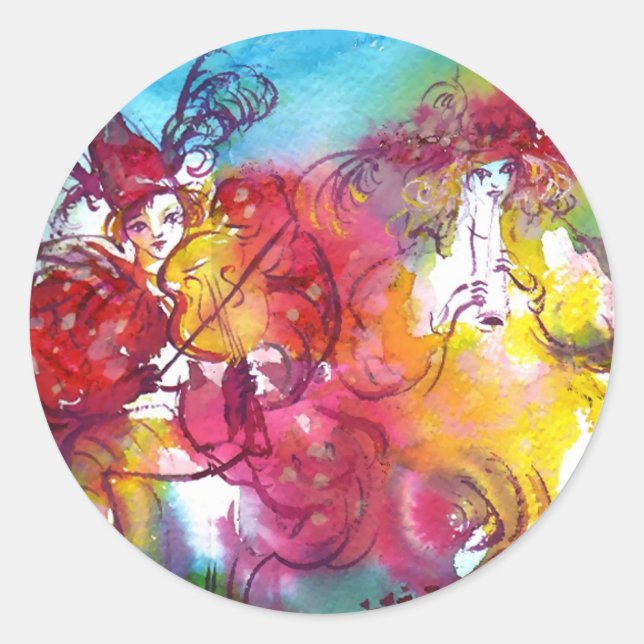 Adesivo Redondo CARNIVAL NIGHT / Mascarada veneziana,Dance Music (Frente)