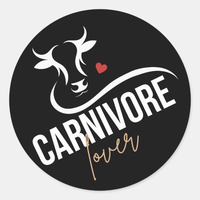 Adesivo Redondo Carnivore Lover Na moda Black (Frente)