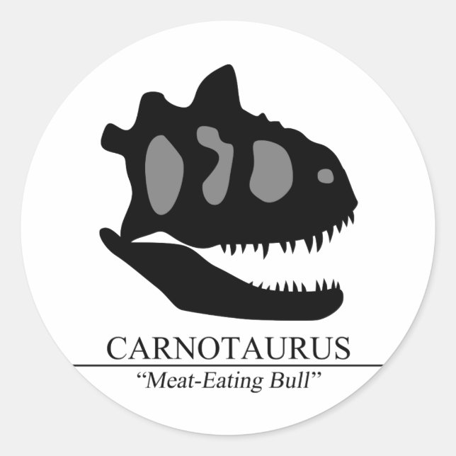 Adesivo Redondo Carnotaurus Skull (Frente)