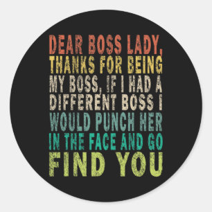 Adesivo Redondo Caro Chefe Lady