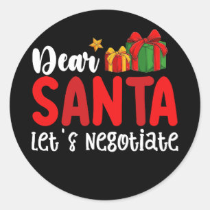 Adesivo Redondo Caro Papai noel Negociar Família Natal Holida