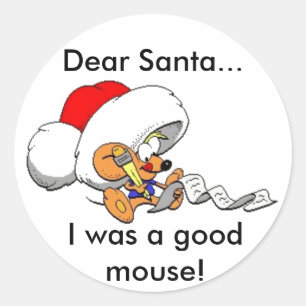 Adesivo Redondo Caro Papai noel Rato