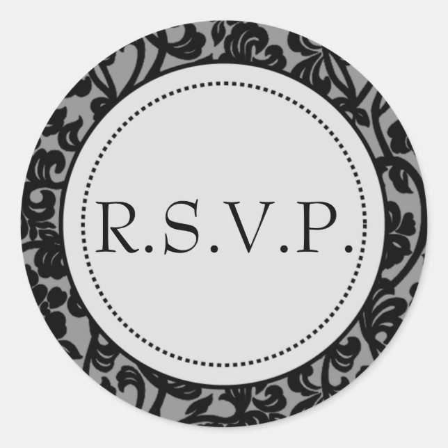 Adesivo Redondo Caroços de Envelope Gótico Preto e Cinza (Frente)