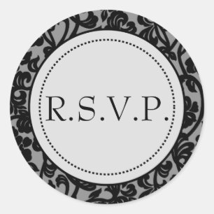 Adesivo Redondo Caroços de Envelope Gótico Preto e Cinza