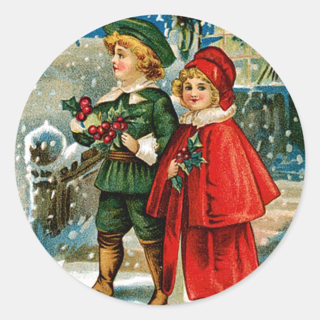 Adesivo Redondo Caroleiros de Natal (Frente)